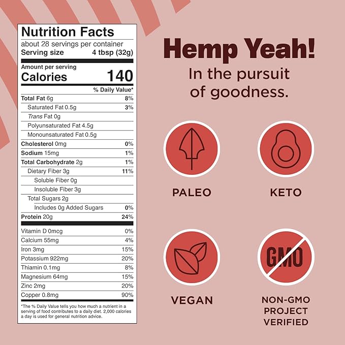 Manitoba Harvest Hemp Yeah Organic Max Protein Powder, Unsweetened, 32oz, with 20g Protein and 4.5g Omegas 3&6 per Serving, Keto-Friendly, Preservative Free, Non-GMO, Packaging May Vary