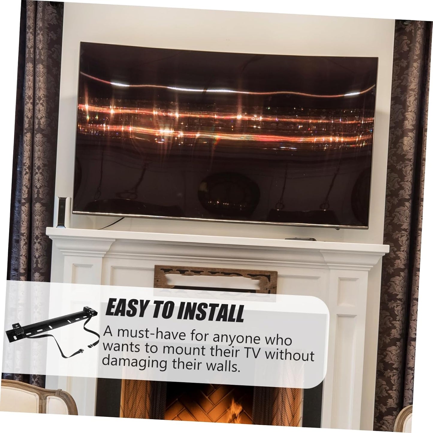 DOITOOL No Drill Rotating TV Wall Mount for Easy Installation