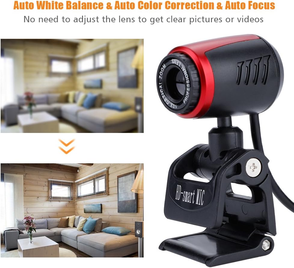 Mugast 16MP 360 60 USB Webcam with Microphone, Web Camera with Rotation of Horizontal and Vertical for Both Laptop