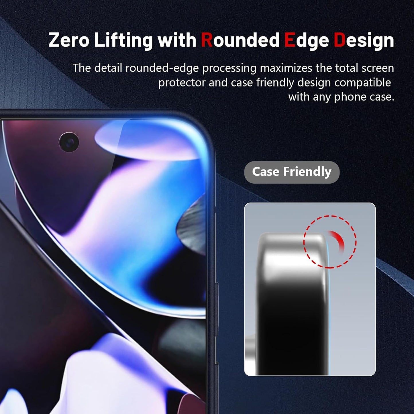 3 Pack 10 9 9H+ BERSEM for Google Pixel Pro XL/Pixel Pro XL Screen Protector, Tempered Glass Film with Customized