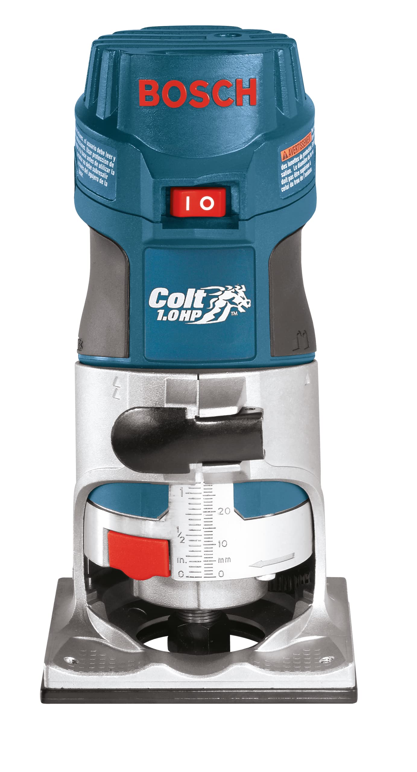 BOSCH PR20EVS Colt 1.0 HP Variable-Speed Palm Router - 5.6 Amp Motor, Soft Start, Constant ResponsCircuitry, Ergonomic Grip, Rugged Aluminum Base, Fixed, Quick-Clamp System, 1/4" Collet