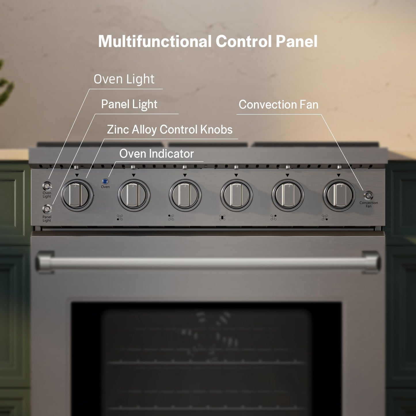 Empava ProStyle 30" Gas Range: True Convection, 18K BTU Power Burner & 4.55 Cu. Ft.Oven, Freestanding/Slide-in Stainless Steel Stove, CSA Certified