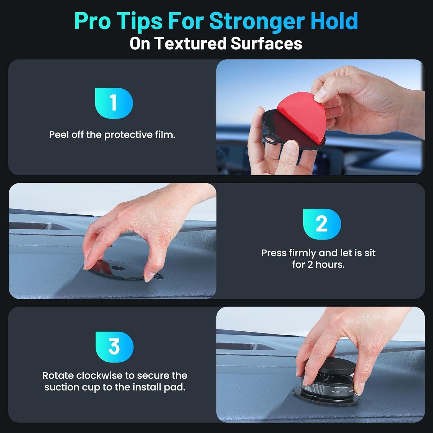 Crazytree 360Adjustable Magnetic Phone Holder for Car, Suction Cup Phone Mount, Foldable Vacuum Magnetic Phone Holder
