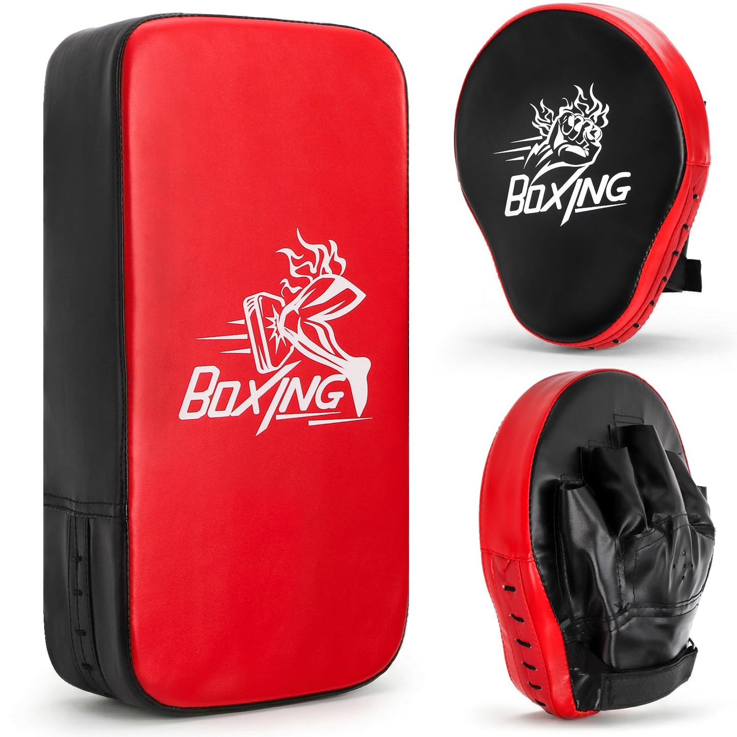 Cididu 2-in-1 Punching Mitts Kick Pack Set, Boxing Mitts Focus Pad for Beginners, Durable Taekwondo Kick Pad, Adjustable Soft Shield Training Pad Set for Kickboxing Karate Muay Thai MMA Training