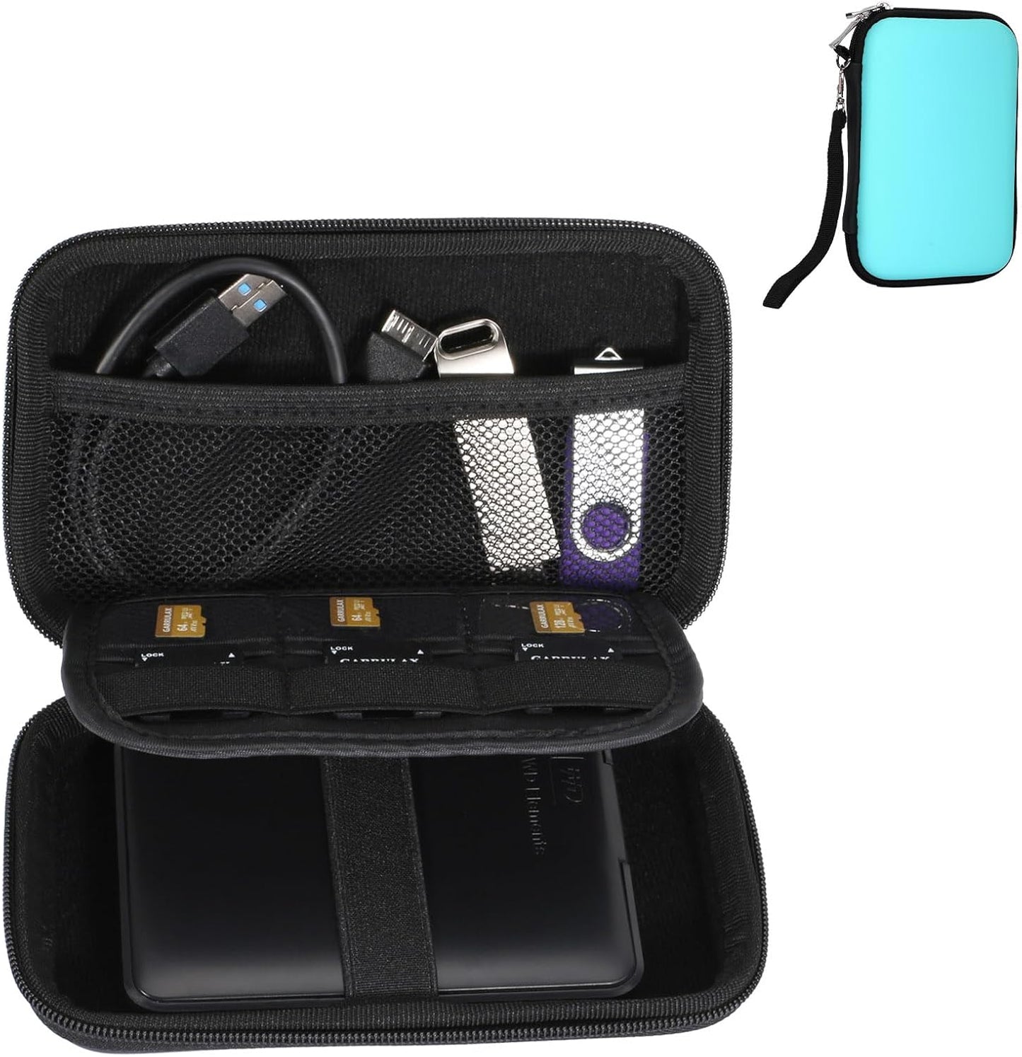 Garrulax Gadget Case Waterproof Double Layers All-in-One Designed for External Hard Drive,USB Flash Drives,SD