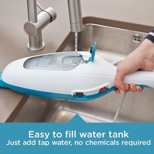 BLACK+DECKER Steam Mop - Powerful Cleaning with Easy Maneuverability - White Finish