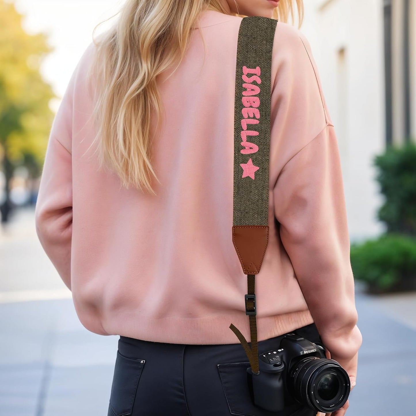 Custom Camera Strap, Embroidered Name Camera Strap Padded Universal Fit Neck Shoulder & Crossbody Strap Quick Release