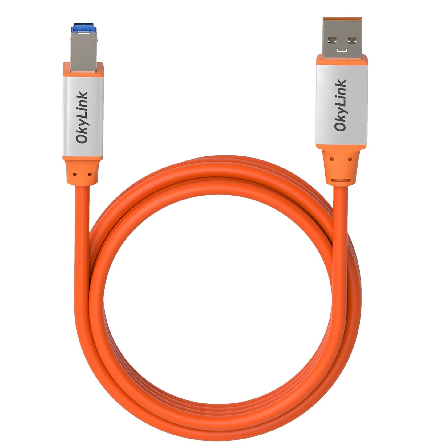 3.2 2 (10Gbps) 10ft (3 OkyLink USB Gen A to B Cable m), Passive, High-Speed Data, Aluminum Shell, Orange