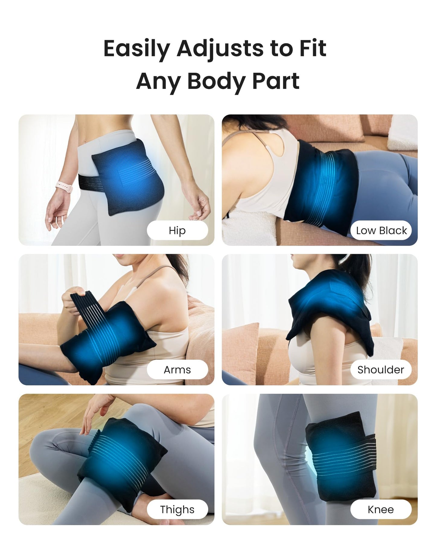 Koonie Extra 2 Large Ice Packs for Back Pain Relief with Extension Strap, Cold and Hot Packs for Injuries, Reusable Lower Back Ice Pack Wrap for Lumbar Surgery, Sciatica, Herniated Disc, Coccyx Pain