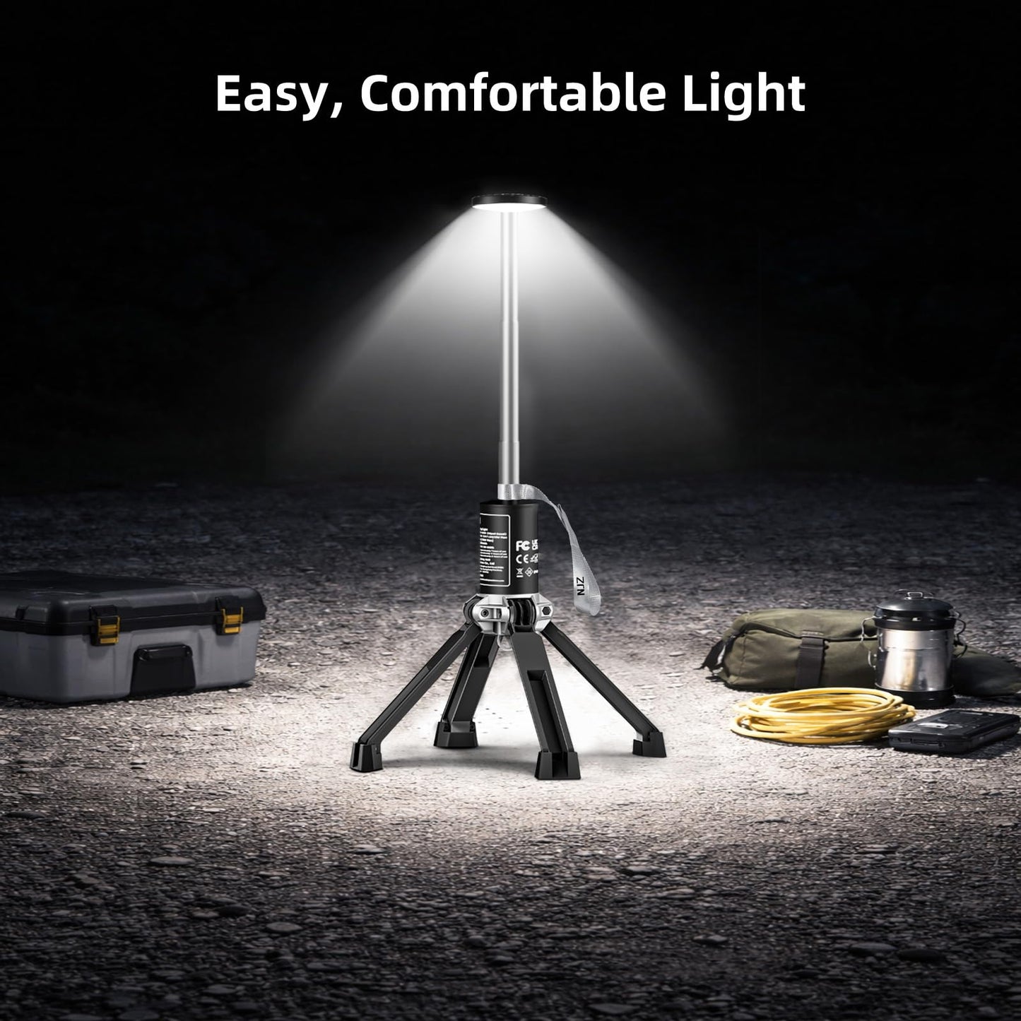 NJZ Rechargeable Camping Light, 20000mAh Telescopic Lantern with Stand, Waterproof Outdoor Light with 3 Brightness Levels for Camping, RV & Emergency