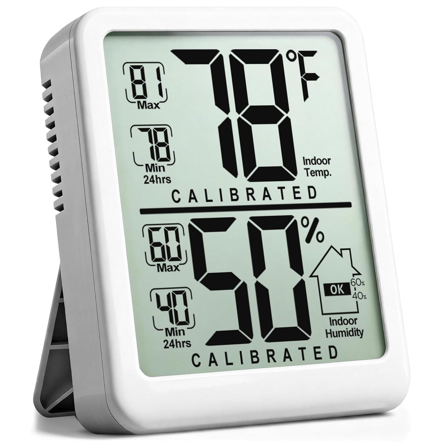 Antonki Digital Room Thermometer - Indoor Temperature & Humidity Gauge with Max/Min Records | Battery Included