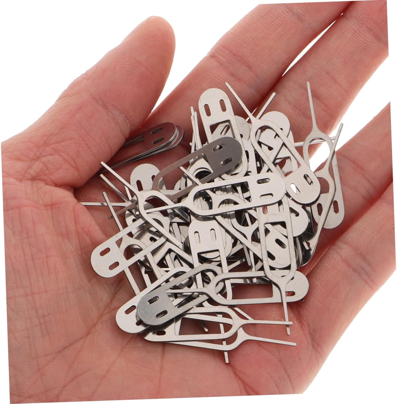 50pcs OSALADI Sim Card Remover Tool Long Stainless Steel Pin Phone Sim Ejector for Quick Access