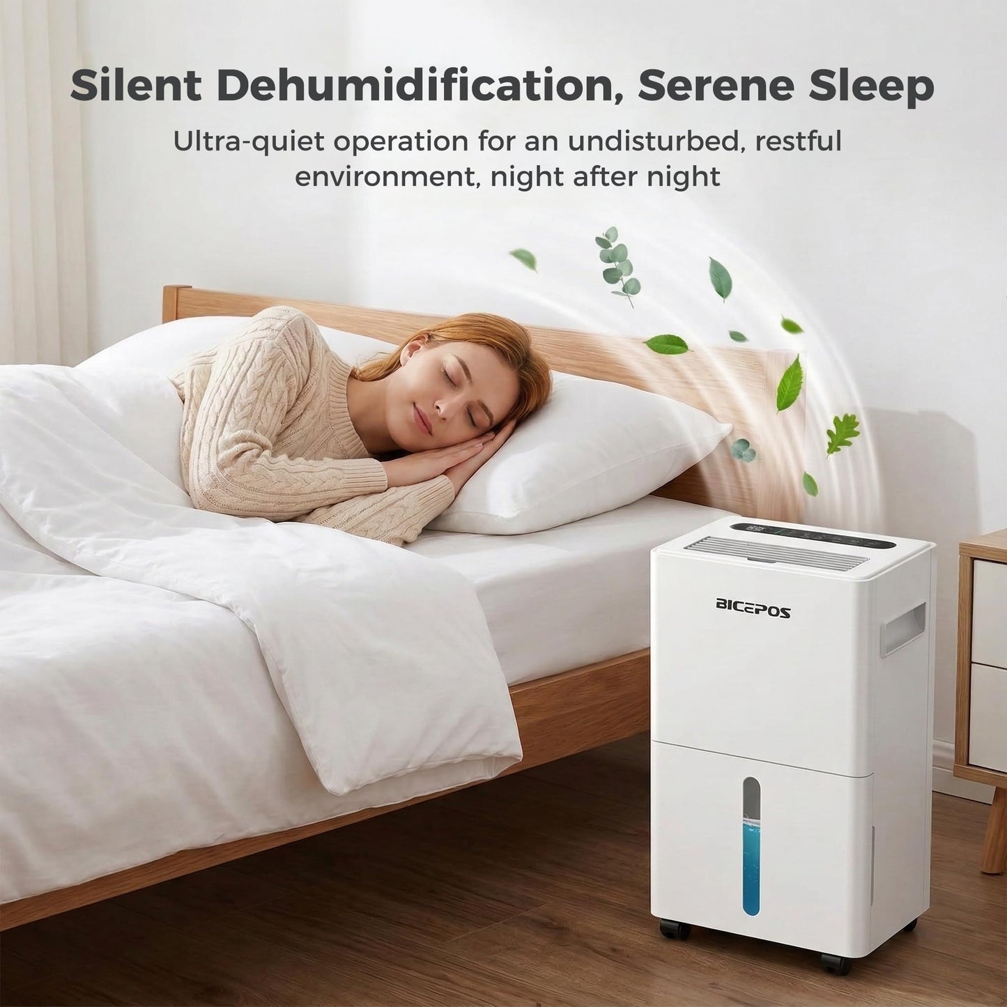 Bicepos 1500 Sq.Ft Dehumidifiers for Home, 21 Pints Dehumidifier for Basement, Bathroom, Bedroom, Large Room, 3 Modes, Auto Defrost, Intelligent Humidity Control, 24H Timer