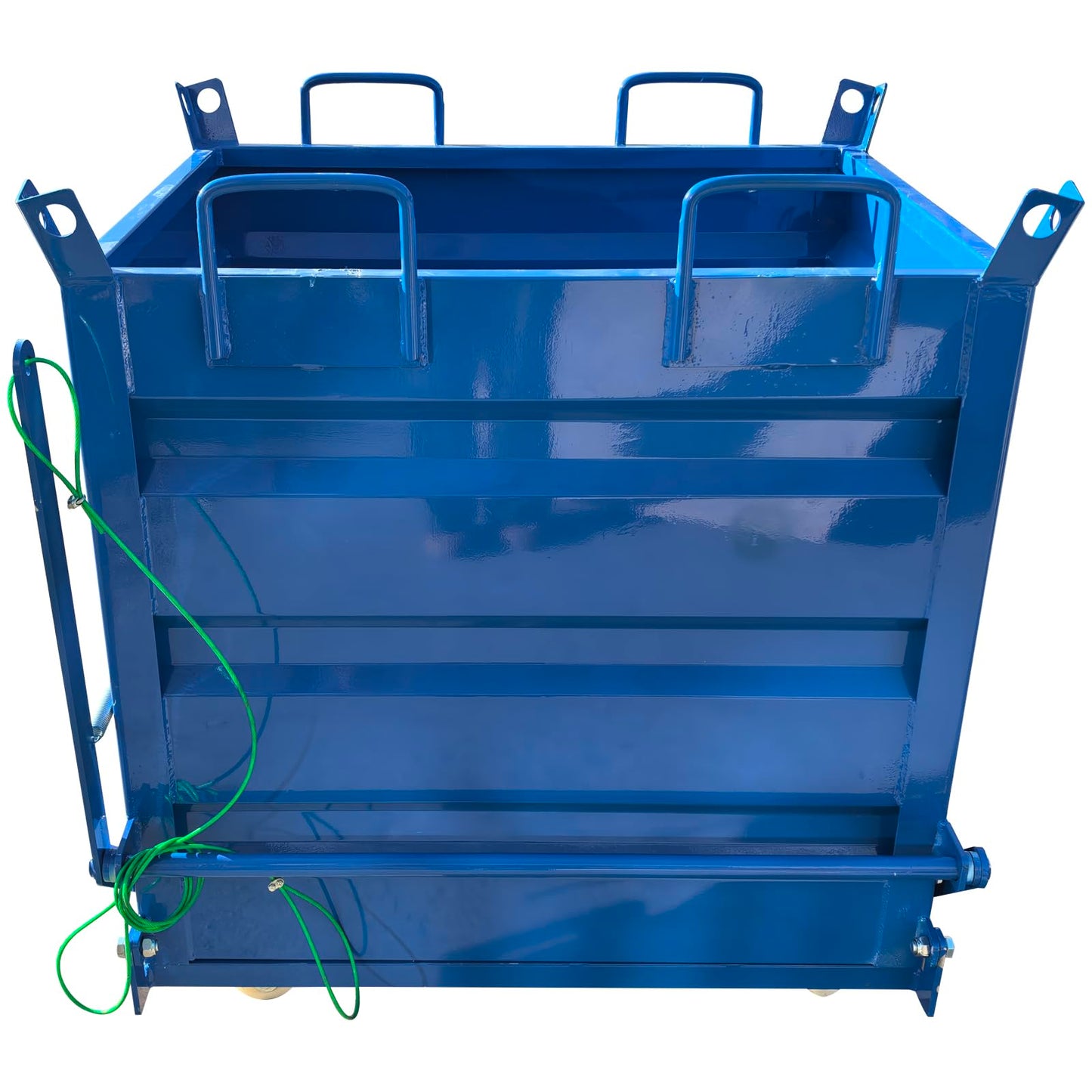 TECHTONGDA Industrial 3300 LB Self Dumping Steel Forklift Hopper with Casters, 1.25 Cubic Yard, 39.37"x31.5"x46.85" Scrap Collection Bin Metal Turnover Box for Warehouse & Factory Material Handling