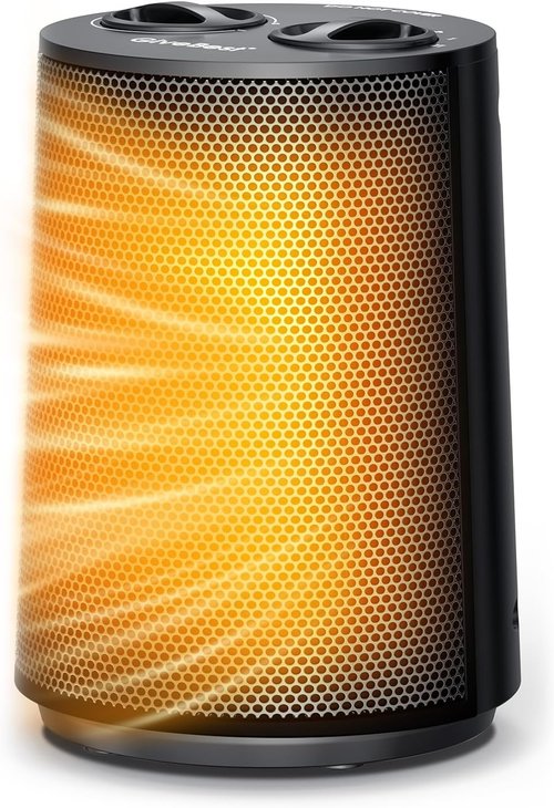 GiveBest Space Heater - 1500W Portable PTC Ceramic Heater with Fan Modes & Safety Features | Ideal for Home & Office, Black