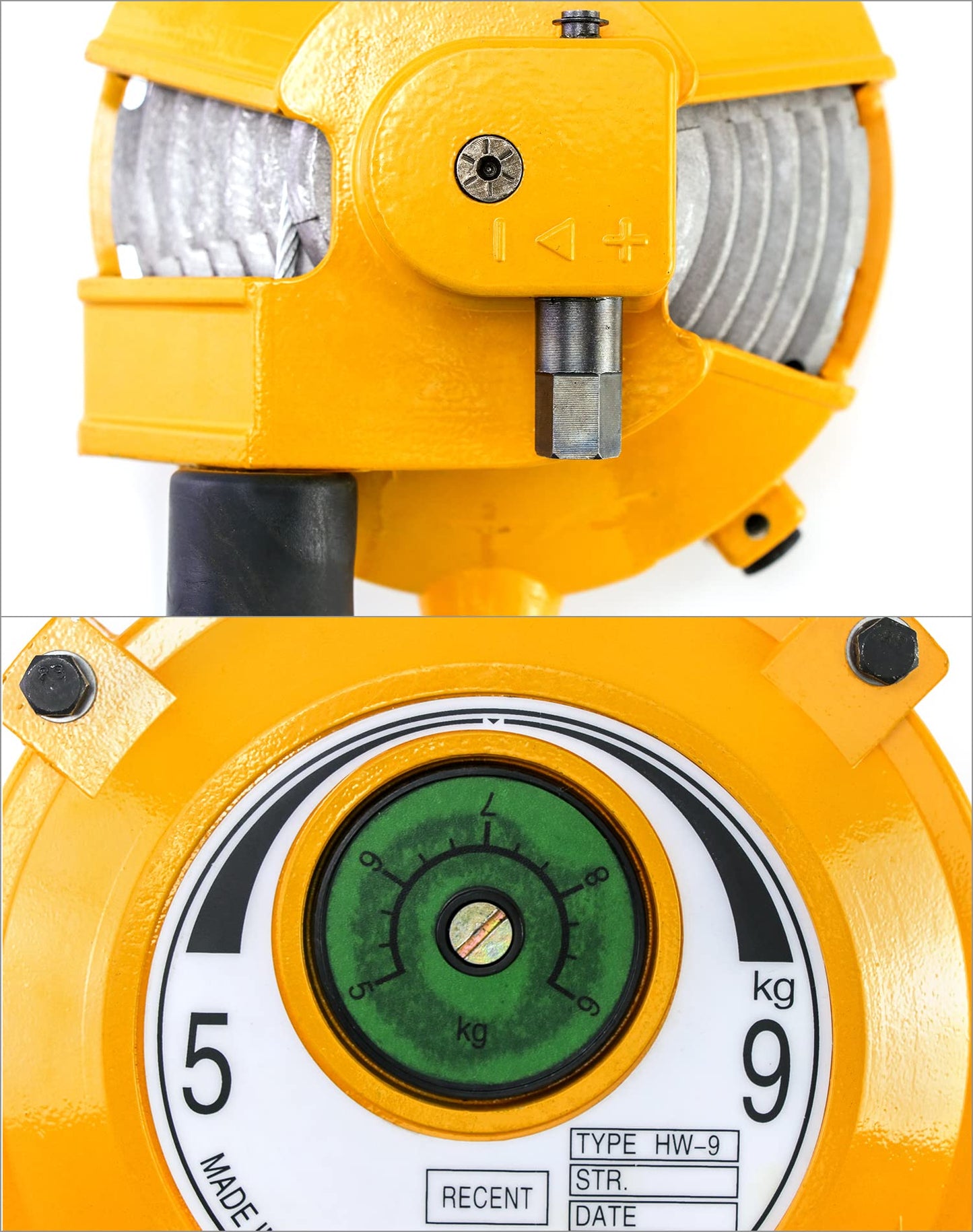 QWORK Spring Balancer, 2 Pack 11-19 lbs Retractable Balancer with 5 Ft Long Wire Rope and Hook, Retractable Spring Tool Hanging Holding Equipment