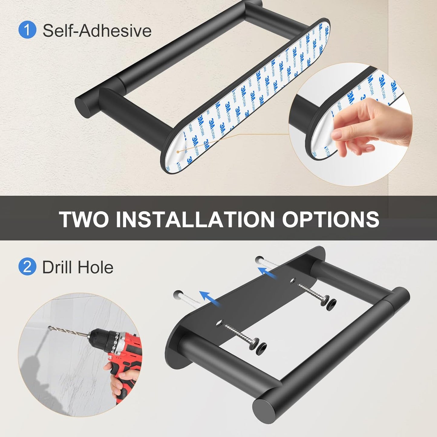 SetSail Toilet Paper Holder - Matte Black Wall-Mount Stainless Steel Tissue Holder for Bathroom