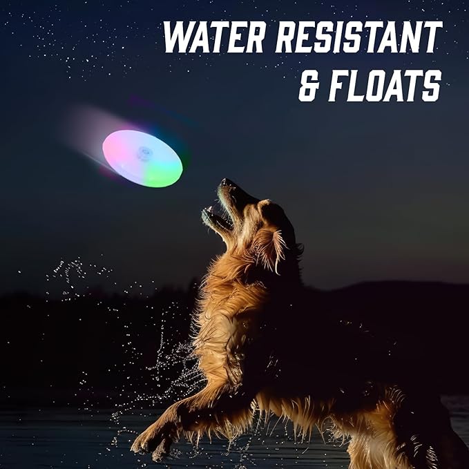 Lite N Bite LED Flying Disc - Light Up Dog Disk with Multi-Color LED, Batteries Included
