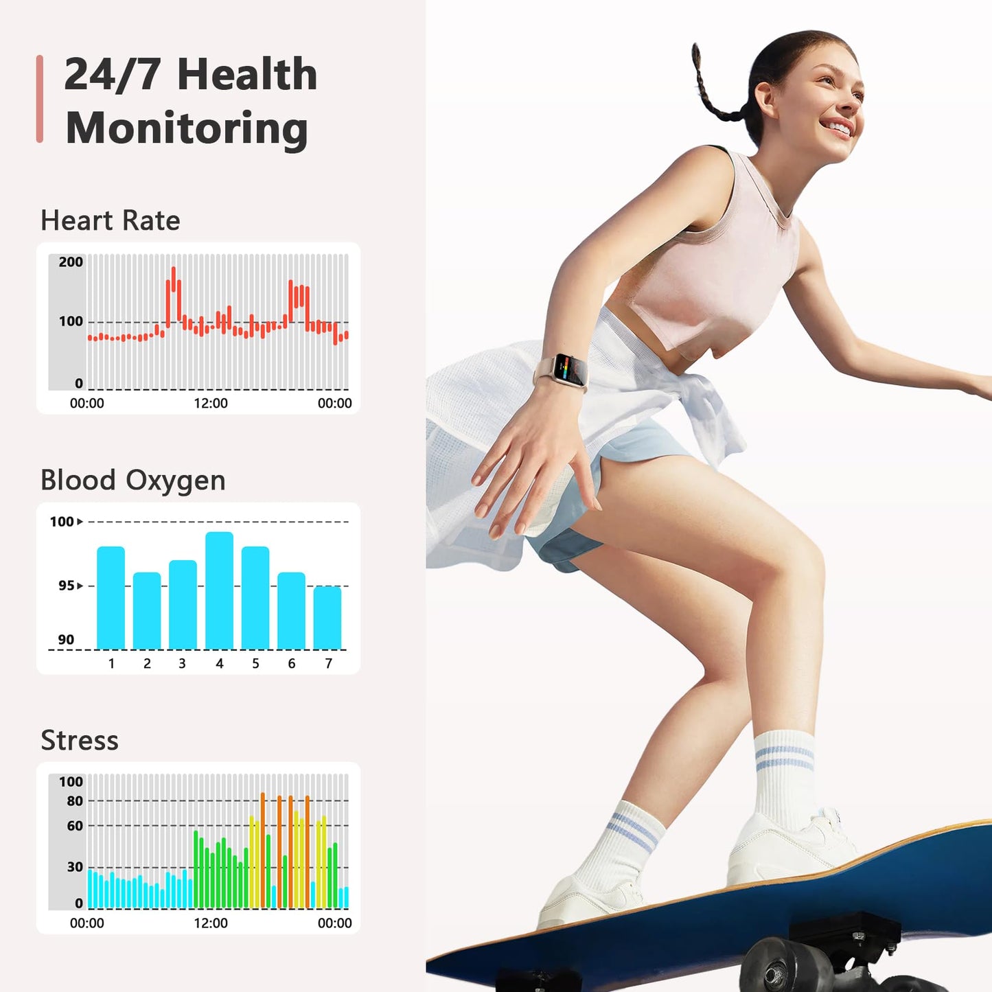 Blackview 2026 Fitness Tracker (Answer/Make Calls), Smart Watch for Men and Women with Heart Rate/SpO2/Sleep Monitor/2 Straps, 100+ Sports Modes, IP68 Waterproof Activity Tracker for Android/iPhone