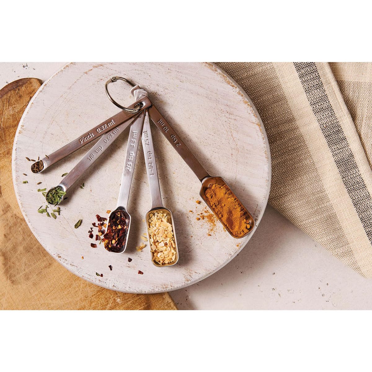 King Arthur Baking Company Odd-Sized Measuring Spoons, 18/8 Stainless Steel, 5-Piece Set, Precision Measures, For Baking And Cooking