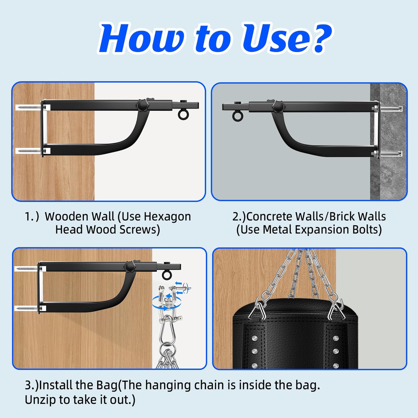 Hanging Punching Bag for Adults with Adjustable Boxing Wall Mount and Boxing Gloves, Wall Punching Bag Boxing Set for Home Gym Training Muay Thai MMA
