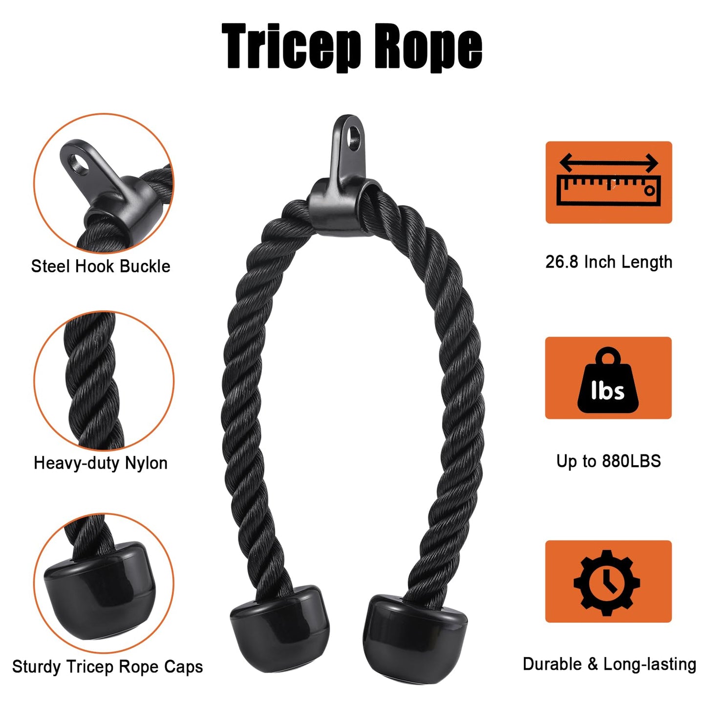 Workout Cable Machine Attachment for Home Gym, SERTT LAT Pulldown Attachments, Cable Accessories for Weight Training, Straight Pull Down Bar, Tricep Rope, Double D Row Handle, V-Shaped Bar