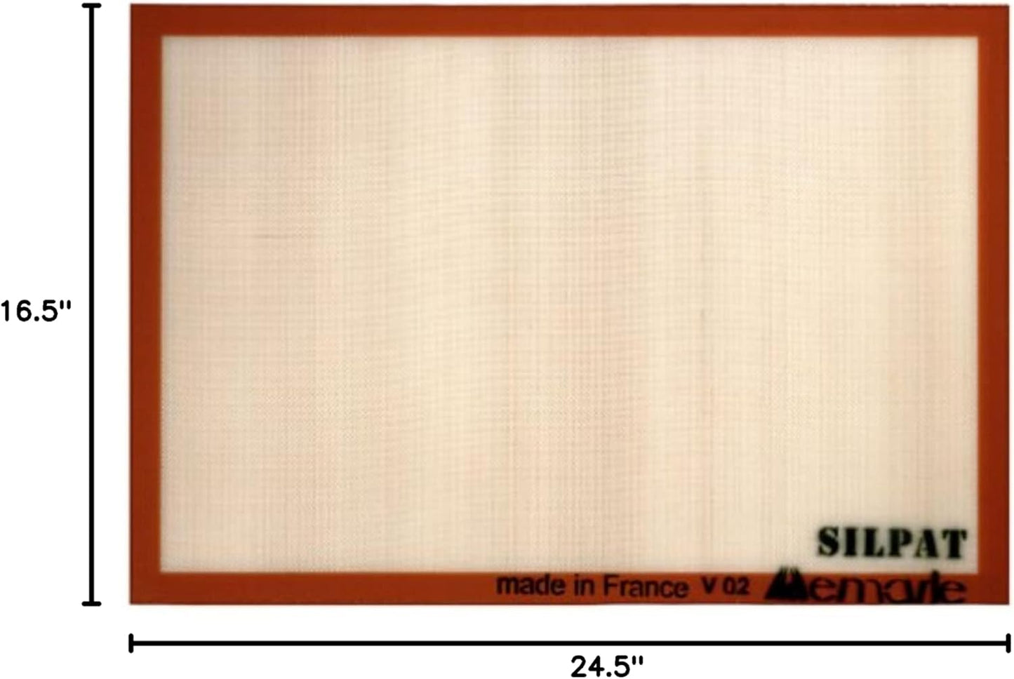 Silpat Non-Stick Silicone Baking Mat - Commercial Size 16.5" x 24.5" for Perfect Baking Results