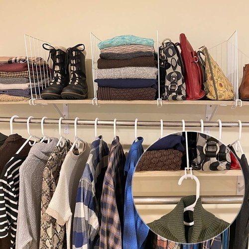 Evelots Shelf Dividers - 8 Pack Closet Organizers for Wood Shelves | Durable 12-Inch Tall Design