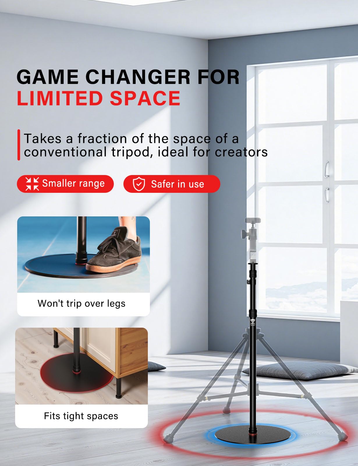 IFOOTAGE A400 Round Base Monopod(3 Pack) - 79'' Light Stand Photography, Aluminum Camera Floor Stand for DSLR Camera, Light, Webcam, Live Streaming, Vlogging, Payload 10KG/22LBS