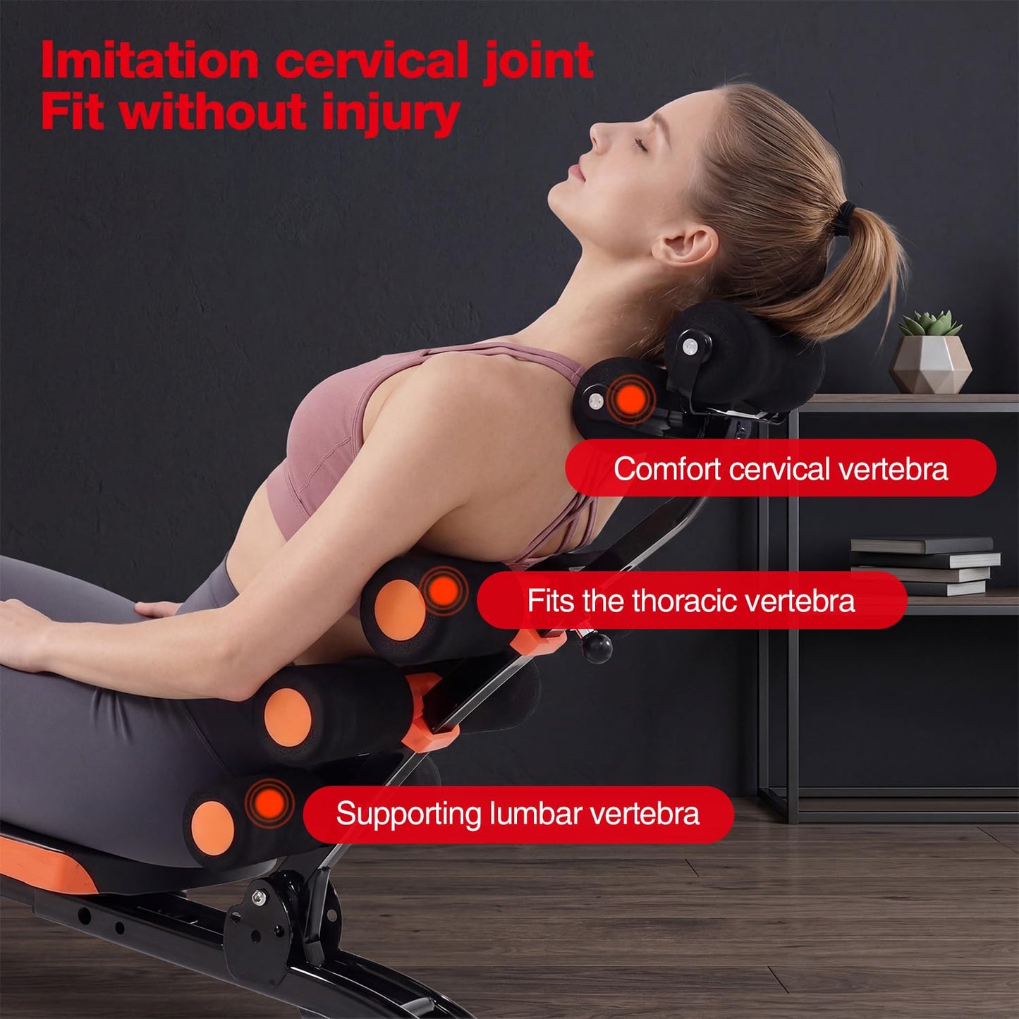 Abdominal Workout Bench – Adjustable Sit-Up Machine with Leg Lock – Home Gym Core Trainer for Abs, Crunches, Leg Raises – Foldable, Heavy-Duty Steel Frame – Max Weight 240LB