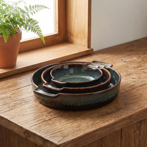 Ceramic Casserole Baking Dish - 1.7 Quart Oven-Safe Bakeware for Lasagna | Round 10 x 10 Inch