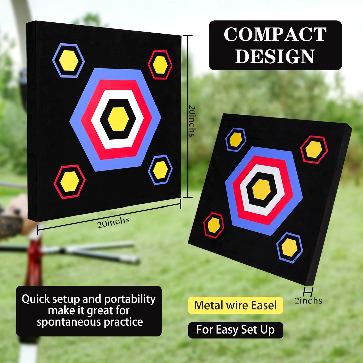 LWANO 20'' Archery Targets High-Density EVA Foam Bow Targets for Recurve & Compound Bow Backyard Outdoor Practice Bow & Arrow Training Shooting