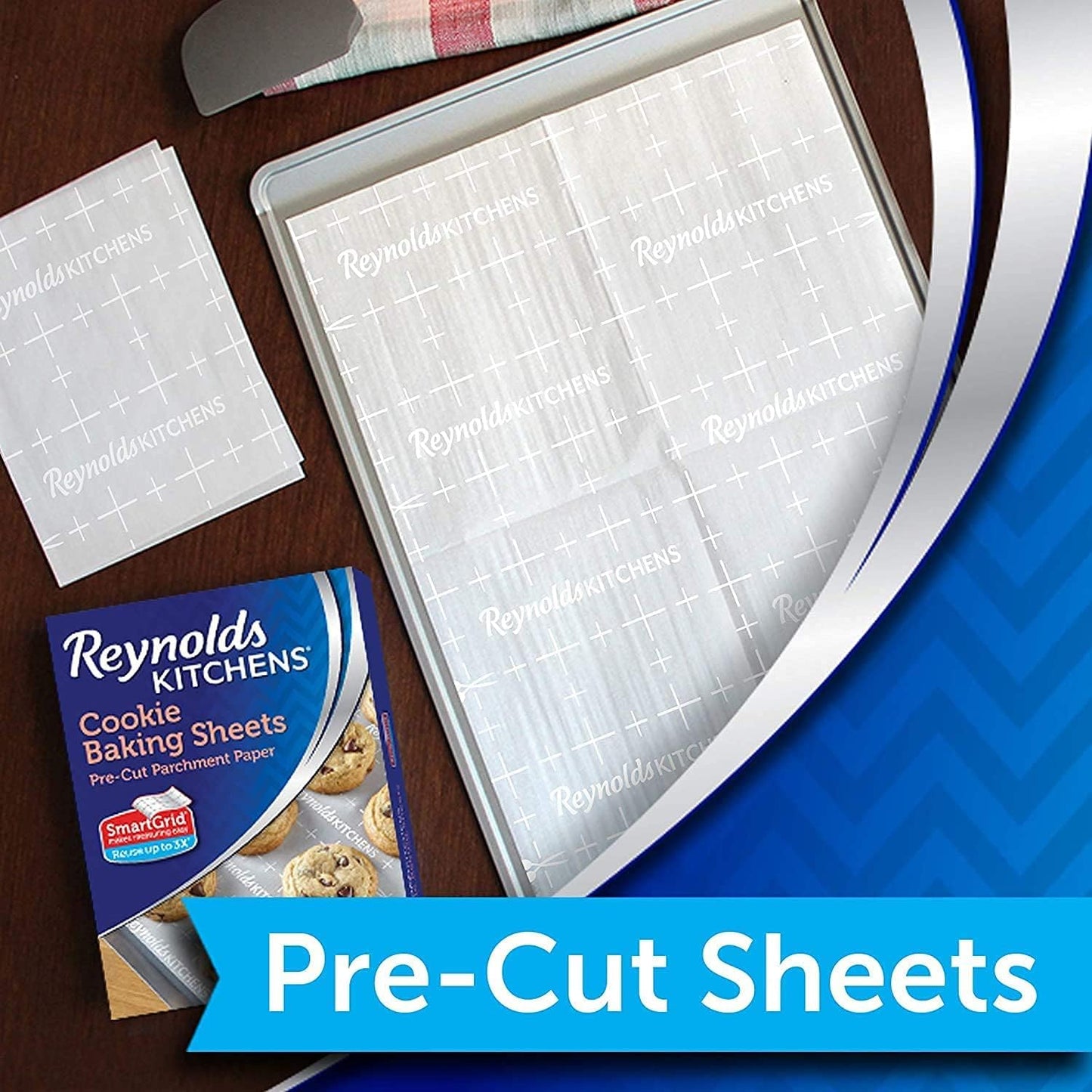 Reynolds Kitchens Parchment Paper Baking Sheets - Pre-Cut, 22 Sheets Per Pack (2 Packs)