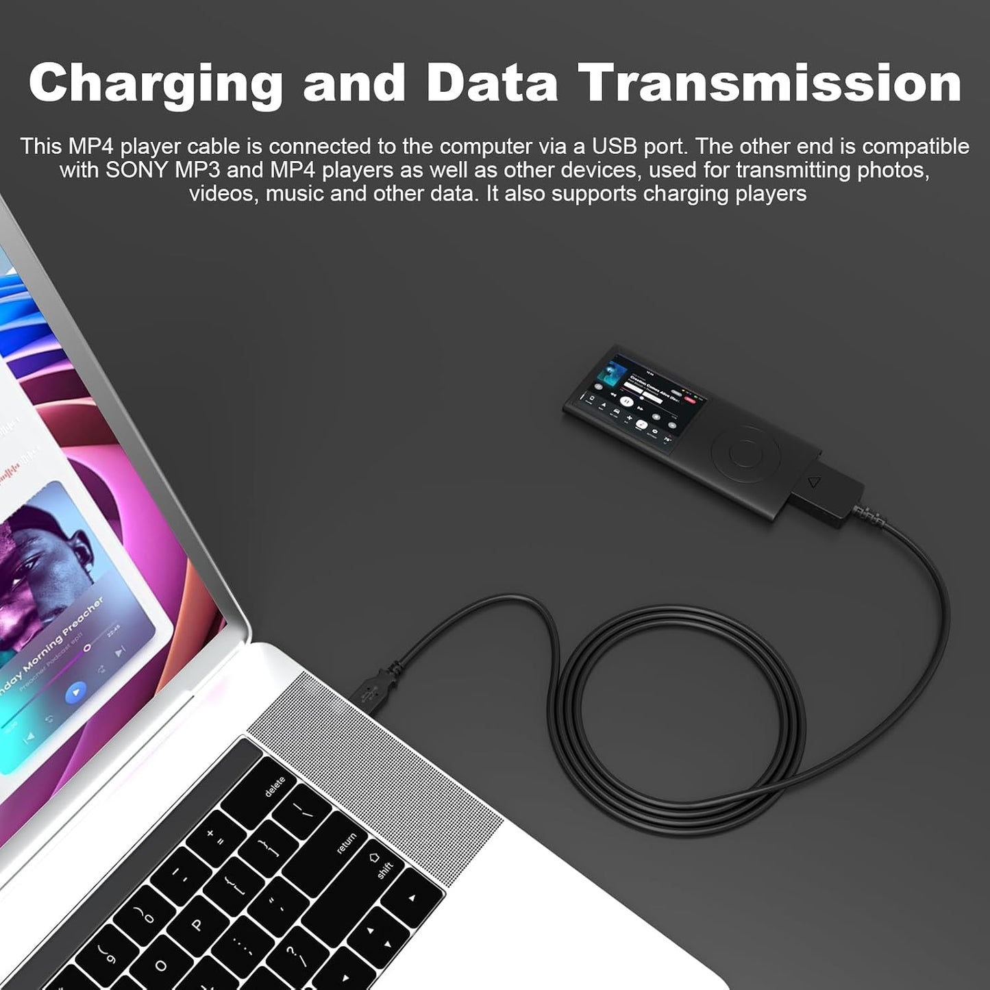 MP3 MP4 NWZ-A726 A728 A729 A815 A816 S616 S618 S716 S718 (4 Replacement Player Charger Charging Cord Compatible