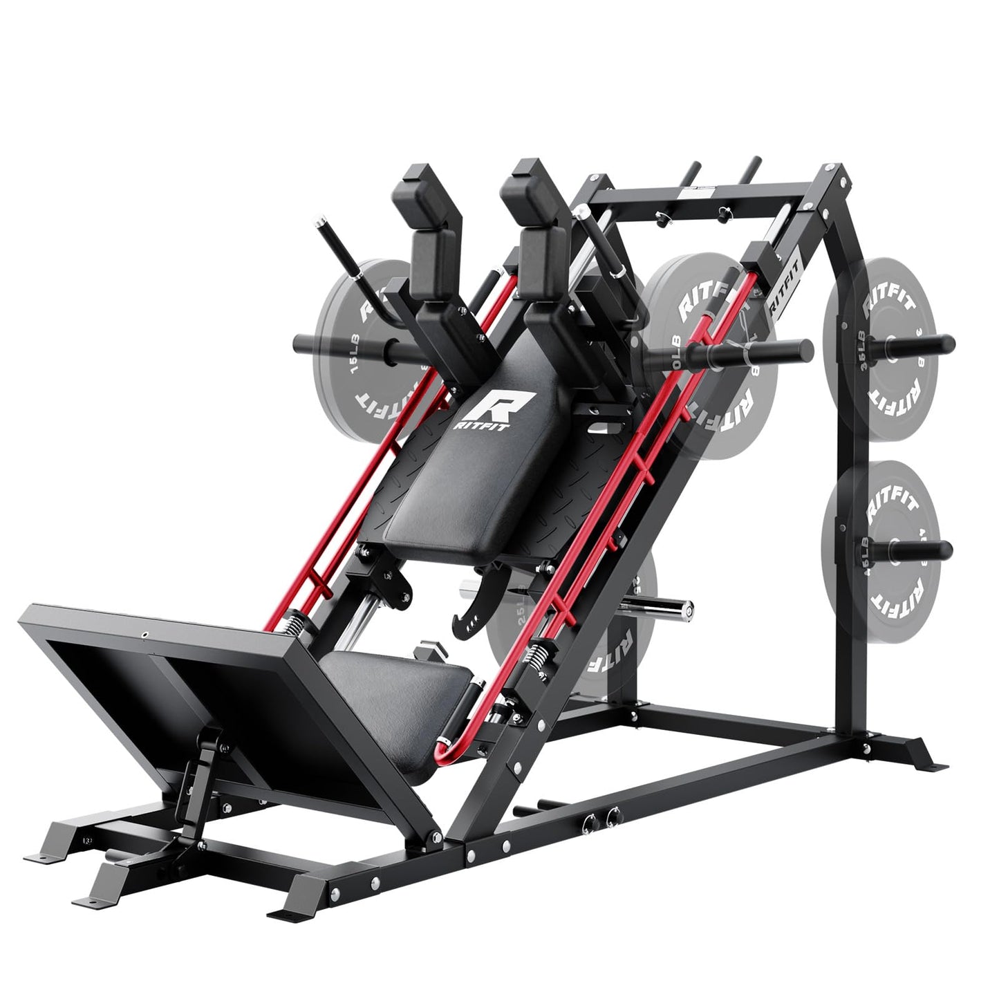 RitFit Gazelle Pro 3 in 1 Leg Press and Hack Squat Machine - High-Tensile Steel Leg Press Machine, 2000lbs Capacity, Adjustable Angles with Weight Storage