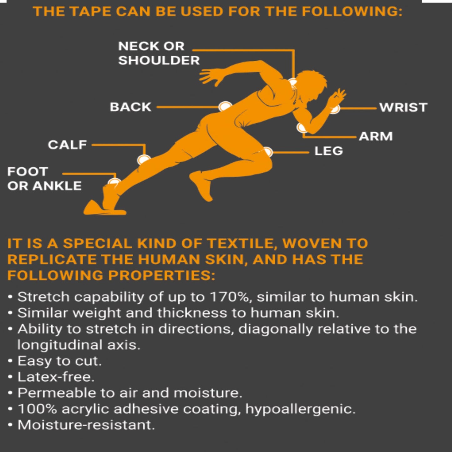 JB Tape Kinesiology Tape – 80 Precut 10-Inch Strips – Pink – Elastic, Latex-Free, Water Resistant – Athletic Muscle & Joint Support – 4 Rolls