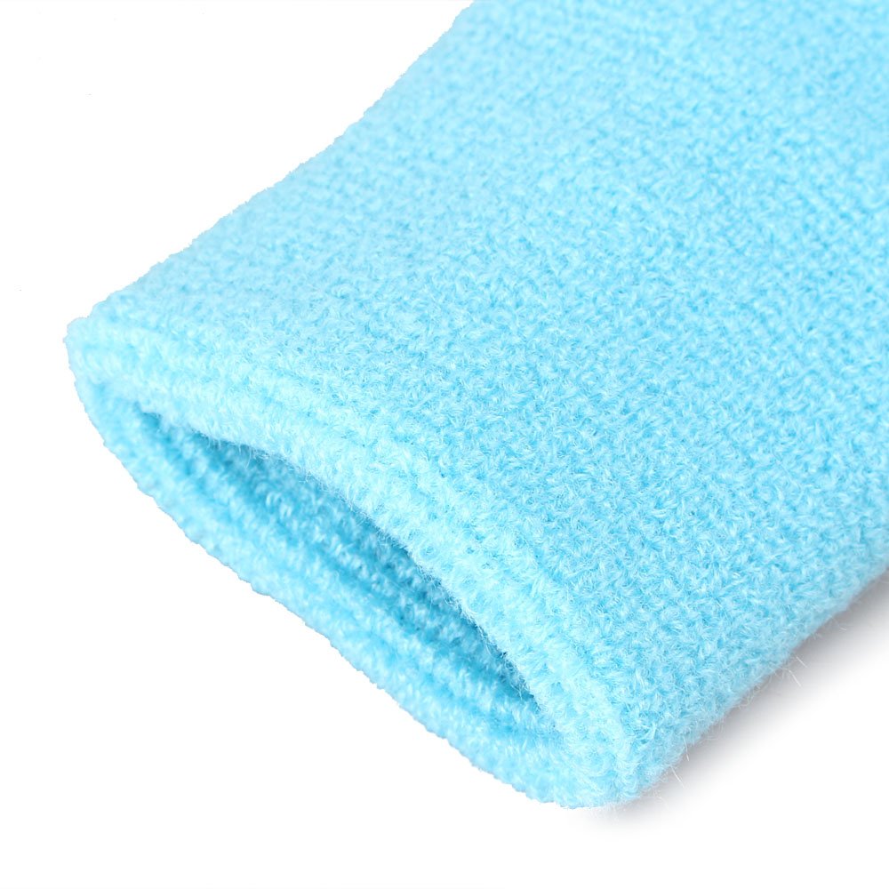 Mallofusa 10 Pack Colorful Sports Basketball Football Absorbent Wristband Party Outdoor Activity (Light Blue)