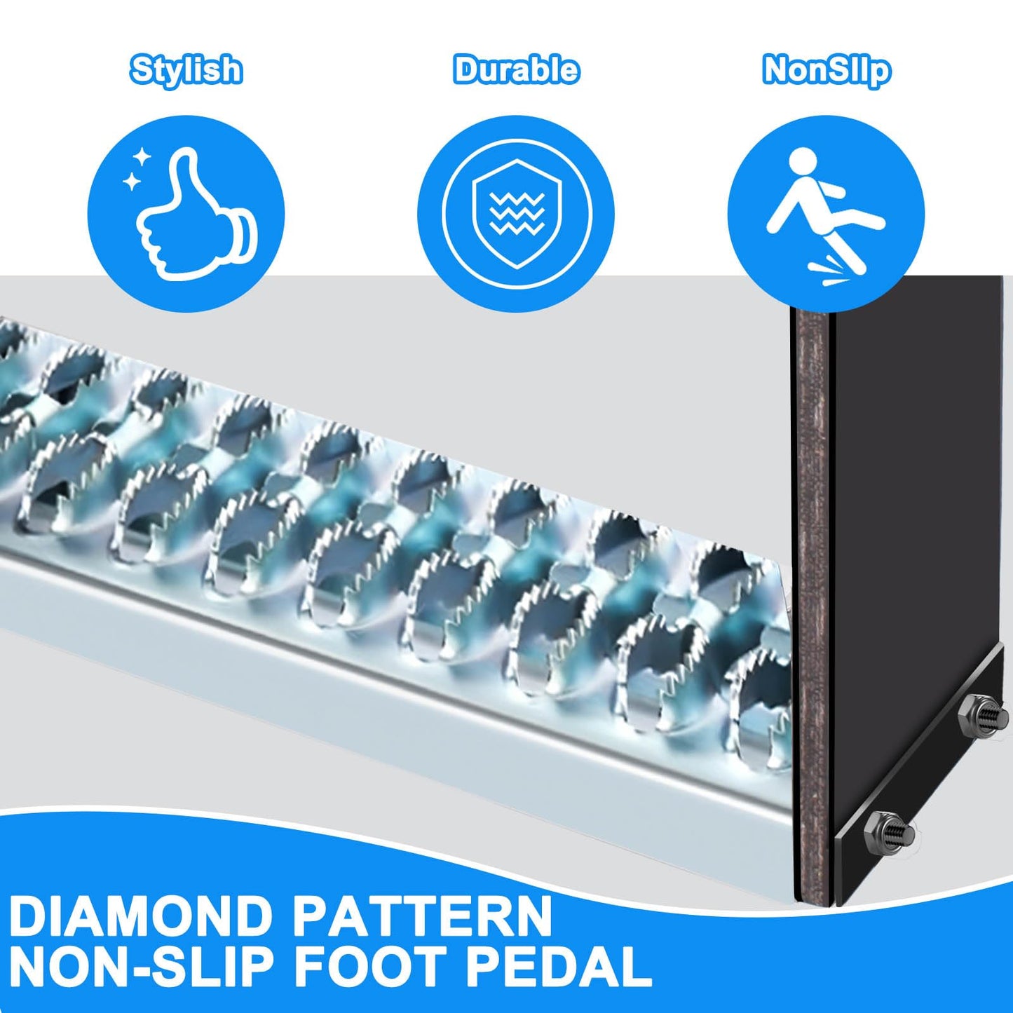Universal Dual-Step Flexible Rubber Truck Step, Steps for Trucks to Mitigate Off-Road Impact, Hot Dipped Galvanized Steel Semi Trailer Cable Step, 660 lbs Load Capacity with 22.5” x 14” x 4.9” Inches