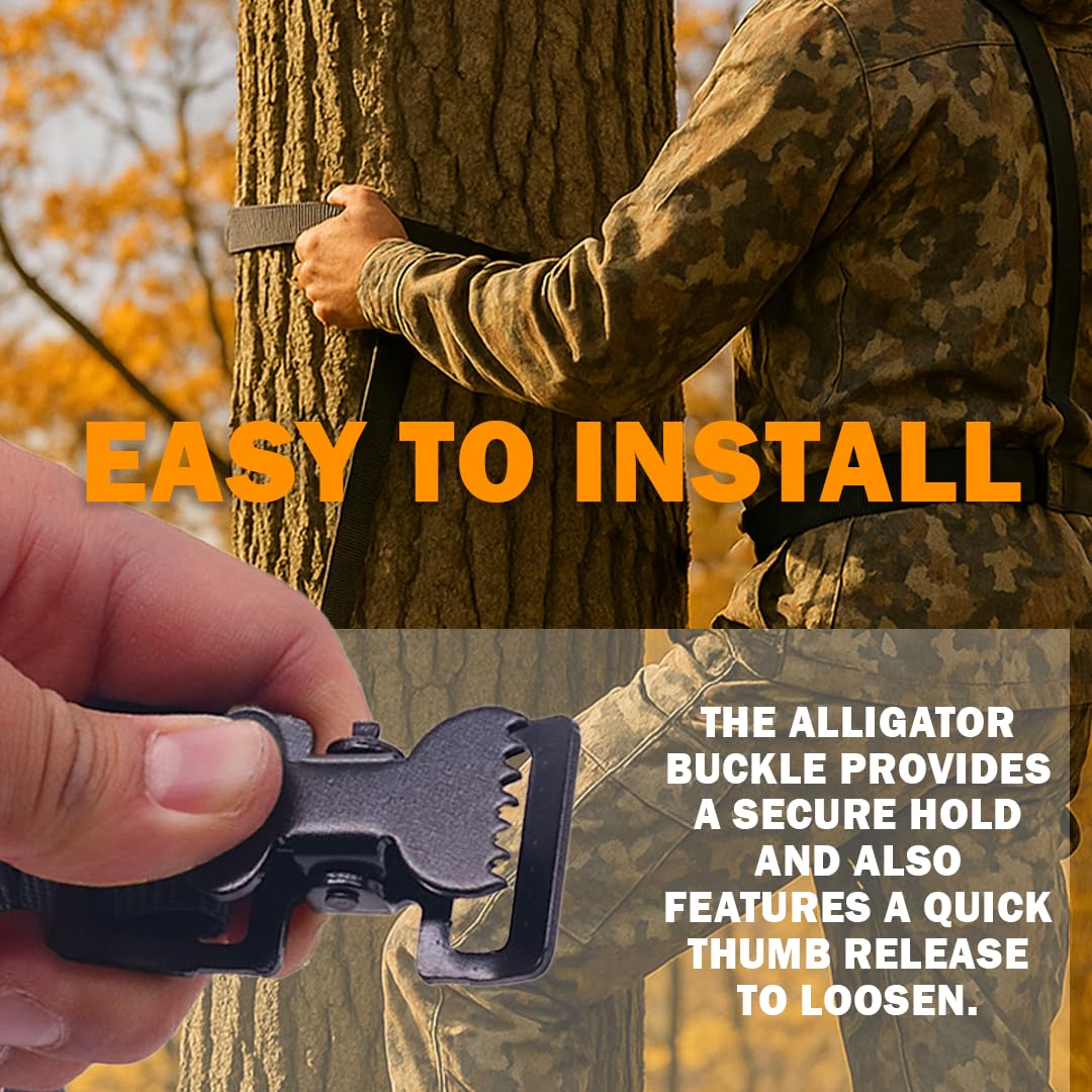 Treestands Utility Straps for Tree Stand, Pair of Climbing Stand Stabilizer Strap for Summit Openshot Climber, Viper Tree Stand, Trail Camera Strap, Buckle Deer Hunting Safety Accessories- 2 Pack