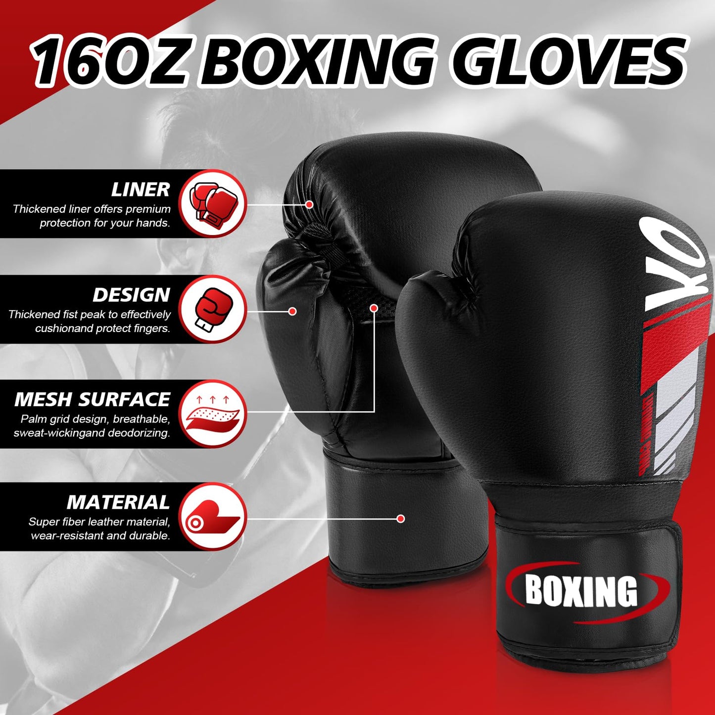 Kickboxing Shin Guards Muay Thai Shin Pads with 16 OZ Boxing Gloves, Adjustable Leg Guards with Instep Protection Shinguards with Workout Gloves Martial Arts Training Equipment for MMA Training(M)