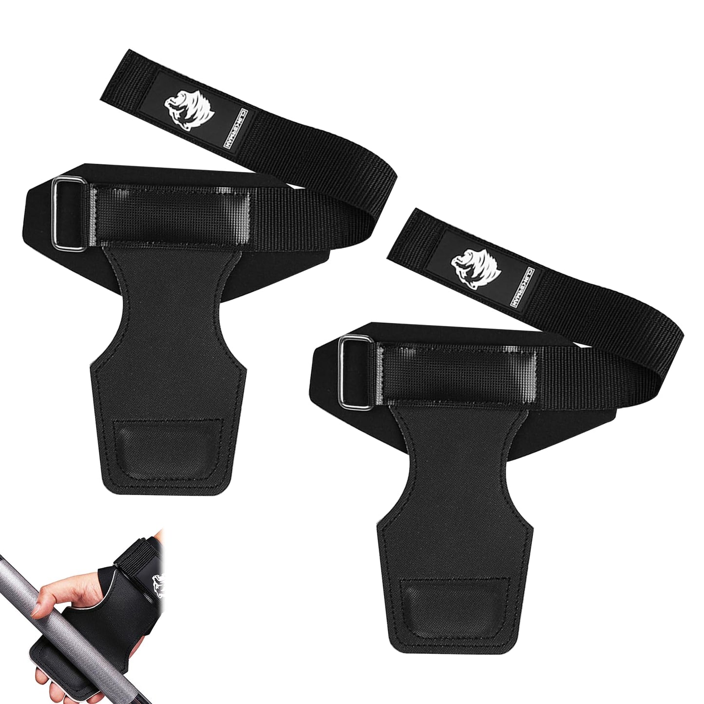 ZCFLCK 1 Pair Weight Lifting Wrist Straps, Lifting Pull Up Grips for Deadlifts and Powerlifting, Double Layer Leather Wrist Straps to Protect Wrists, Adjustable Gym Workout Gloves for Men & Women