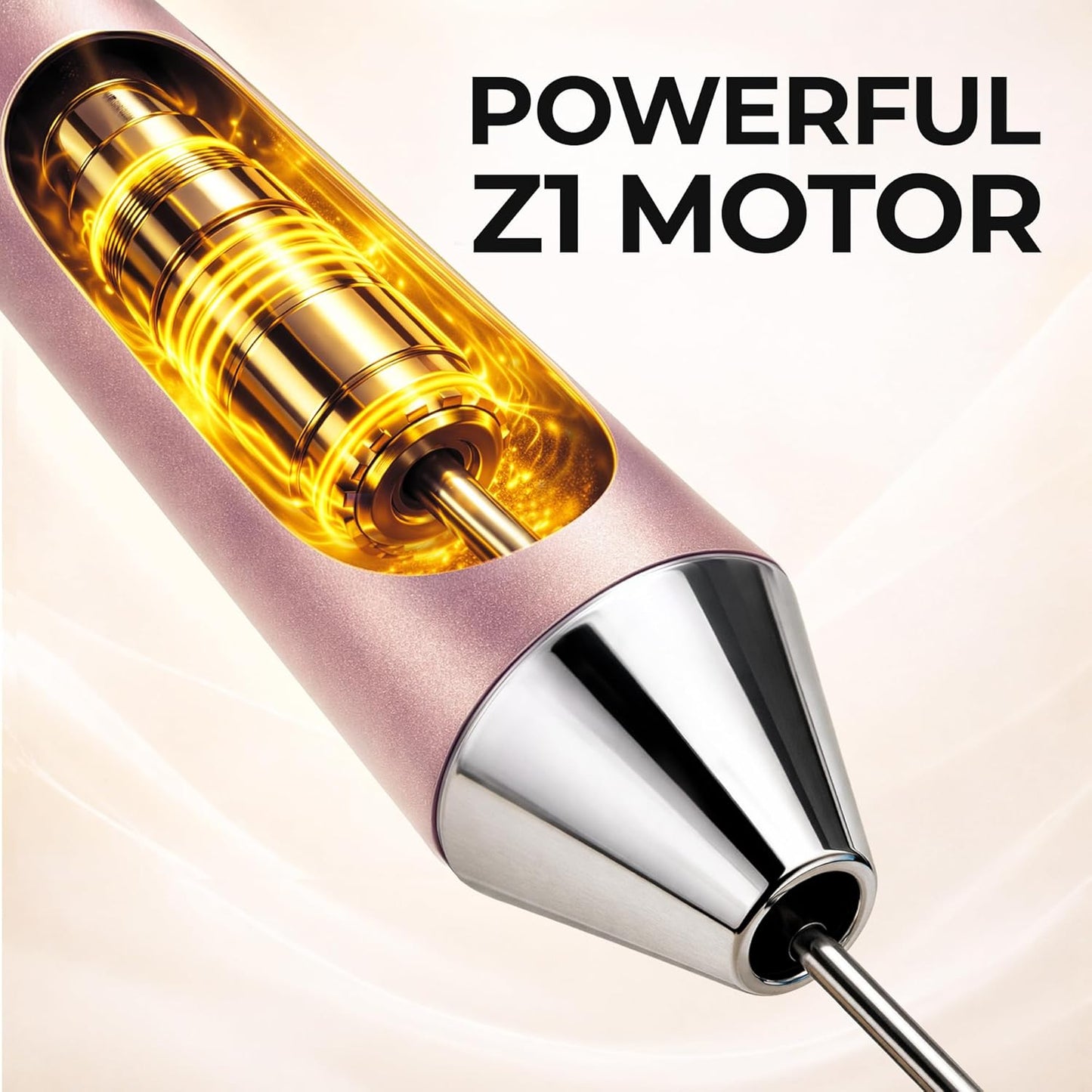 Zulay Kitchen Rechargeable Milk Frother - Handheld Electric Drink Mixer with 3 Whisk Attachments | USB-C Charging, Lasts 6 Months