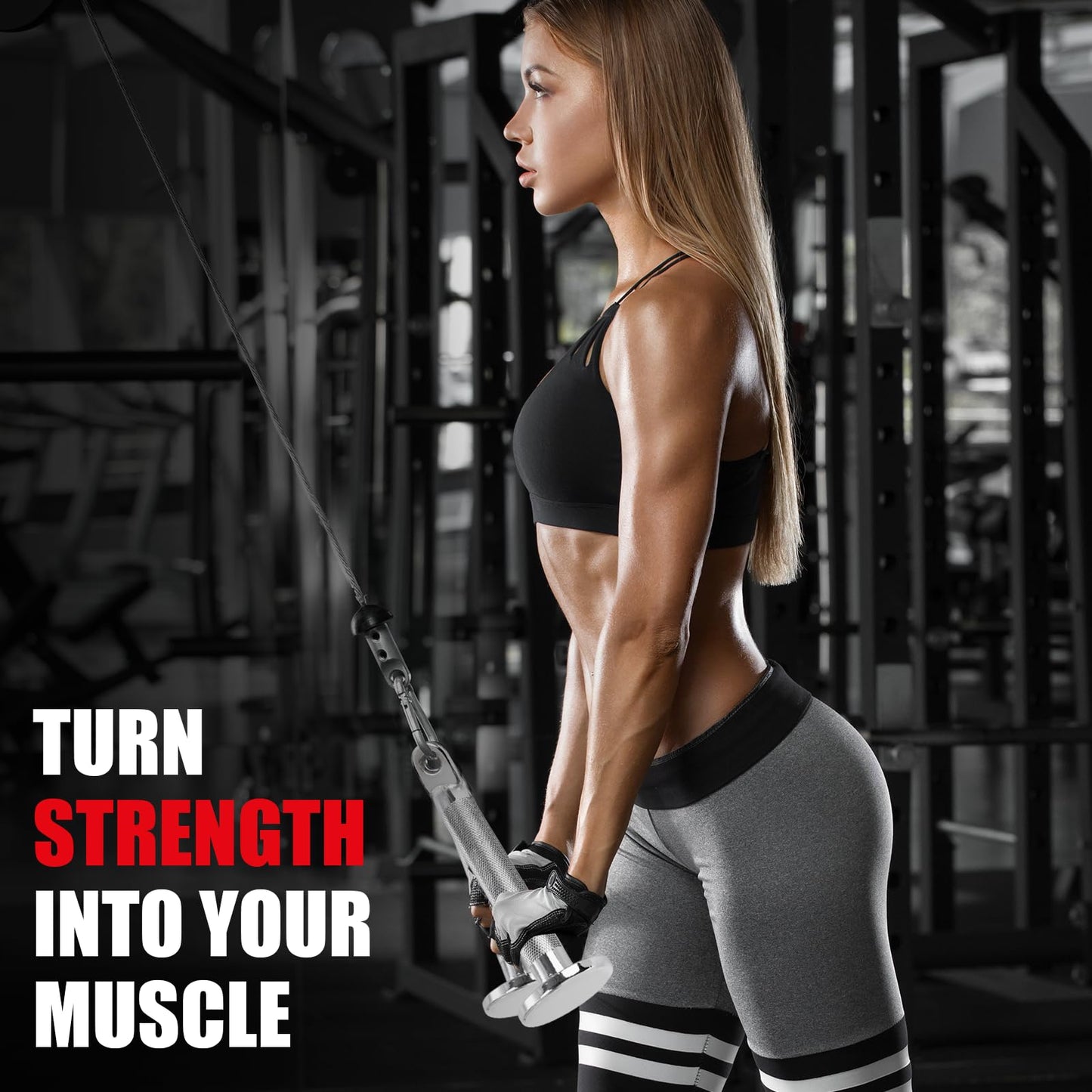 E.T.ENERGIC V-Shaped Bar, V Bar LAT Pull Down Straight Rotating Bar Cable Machine Attachment for Weight Workout Tricep Pull Down Attachment for Home Gym