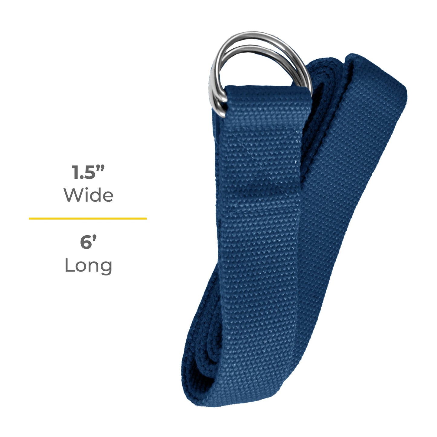 Sunshine Yoga 10-Pack Yoga Strap, 6-Foot Yoga Straps With Anti-Slip D-Ring Buckle, Adjustable Leg Stretching Strap for Muscle and Hamstring Stretch, Exercise Strap for Schools and Studios, Blue