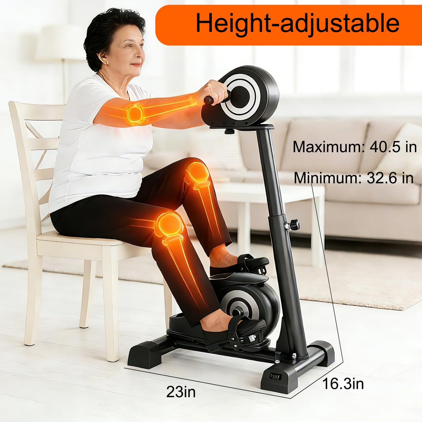 RECOVION Electric Rehabilitation Exercise Bike, arm and Leg Motorized Pedal Exerciser and Rehabilitation Trainer, Suitable for Knee, Foot, and arm Rehabilitation.