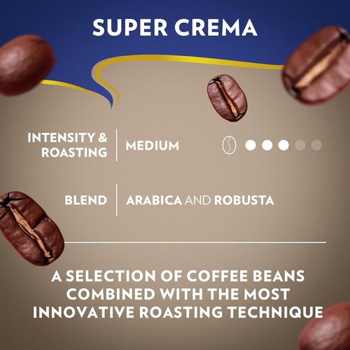 Lavazza Super Crema Capsules - Medium Roast Arabica & Robusta Blend | 60 Aluminum Capsules for Nespresso Machines