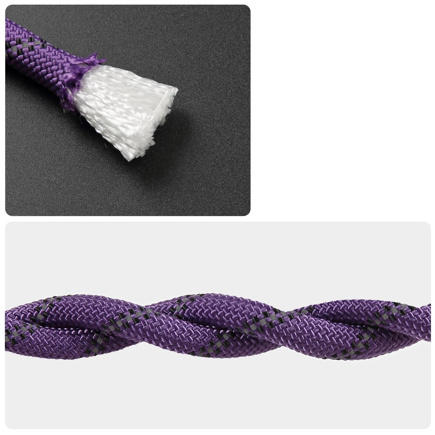 NorthPada Waterproof Rope, Nylon, 1/2 in x 16 ft, 18 kN, Reflective Purple, Floating, for Boating, Marine, Mooring, Kayak, Canoe, Paddleboard