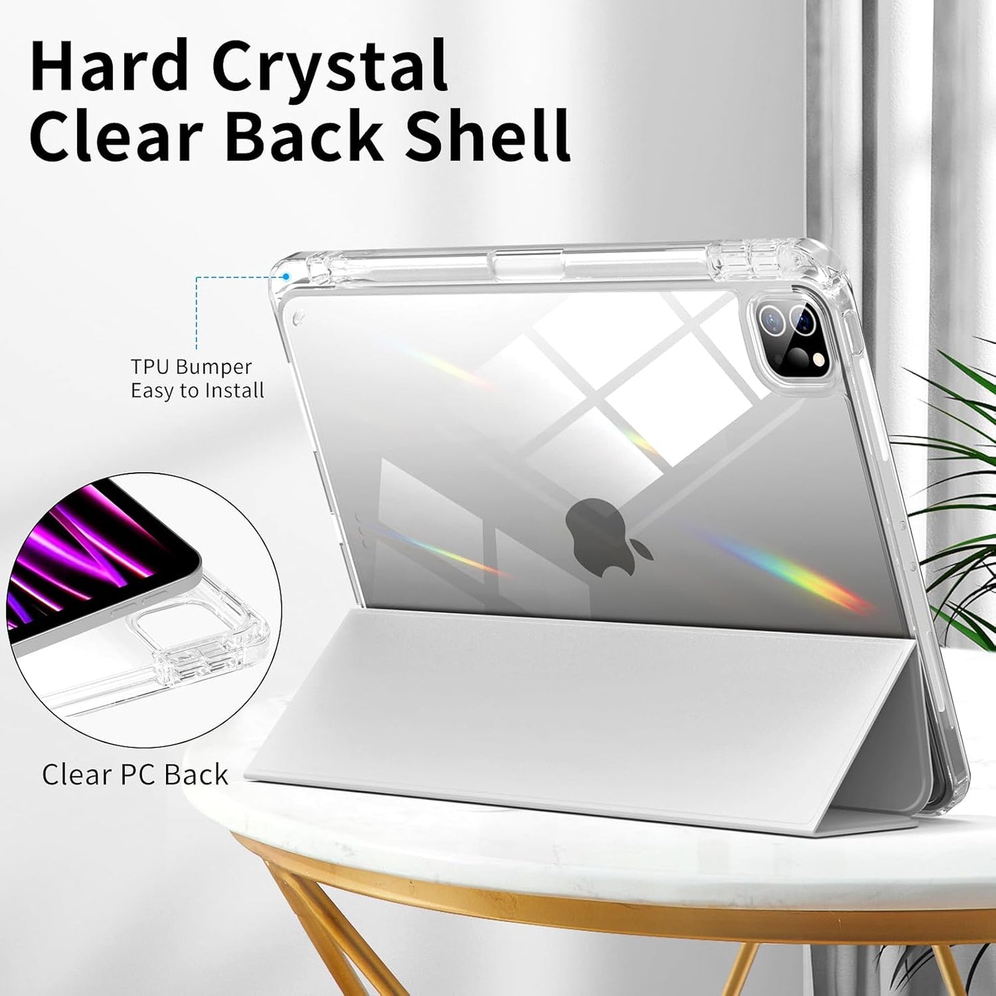 aoub 11 inch 4th/3rd 2022/2021, 11" 2nd 1st 2020 2018 Crystal Case for iPad Pro Generation Hard Clear Back with Pencil