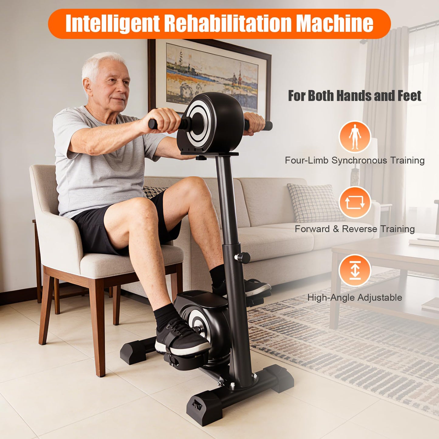 RECOVION Electric Rehabilitation Exercise Bike, arm and Leg Motorized Pedal Exerciser and Rehabilitation Trainer, Suitable for Knee, Foot, and arm Rehabilitation.