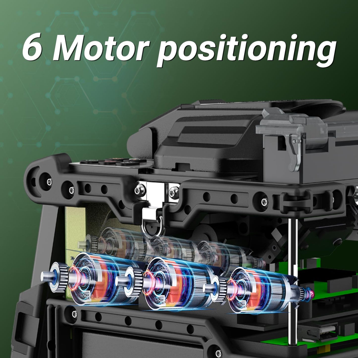 Touch Screen 6 Motors Komshine FX39 Fiber Fusion Splicer Full Set 6s Splice;16s Heat with Extra Electrodes, Full FTTH Toolkit with Microscope 200x, Power Meter, Light Source, Cleaner Tools